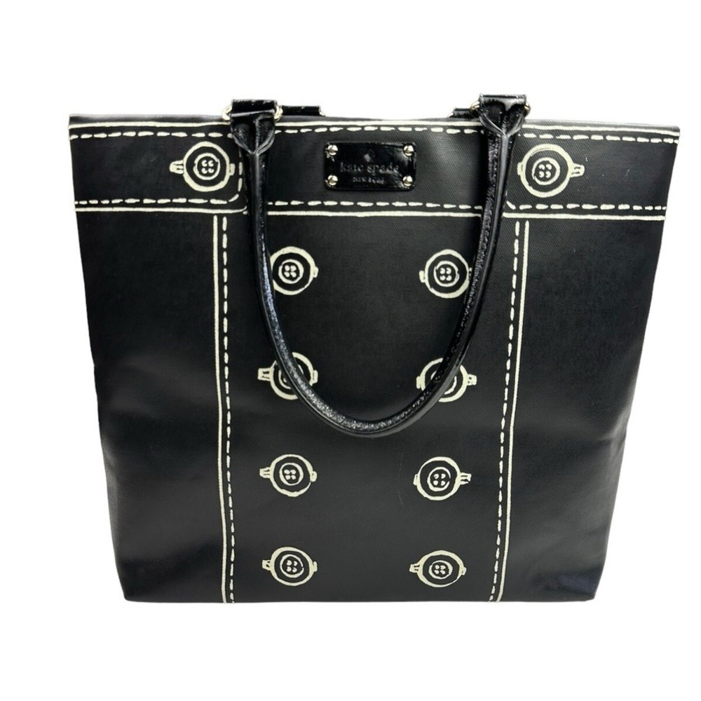Kate Spade Louie Quinn Postmark Bag Coated Canvas Button Tote